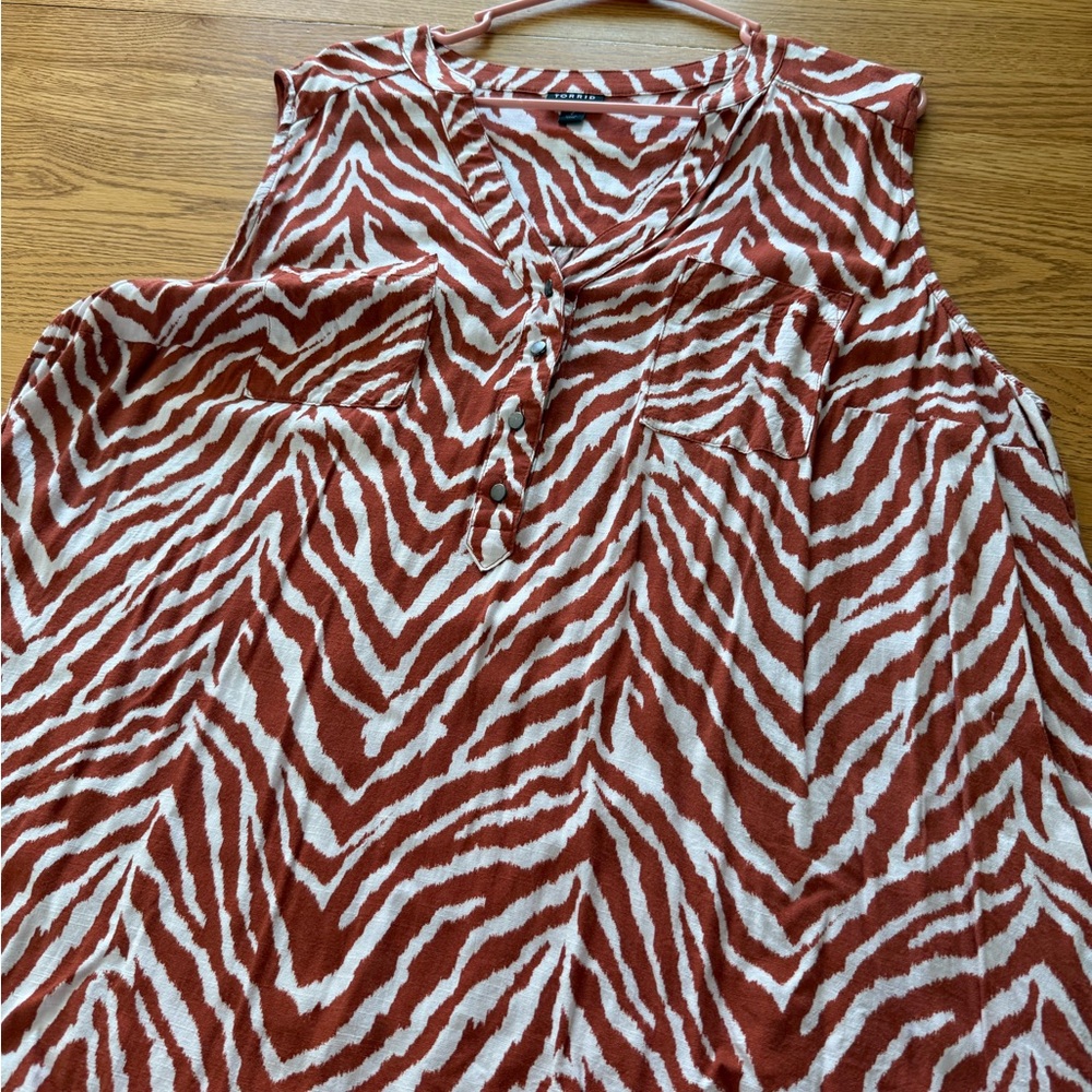 Torrid Zebra Print Tank Top - Brown and White